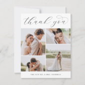 Klassiek vier | Multifoto-weduwschap Bedankkaart (Voorkant)