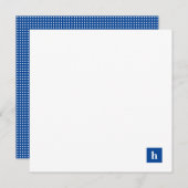 Klassiek vierkant monogram gepersonaliseerd marine notitiekaartje (Voorkant / Achterkant)