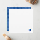 Klassiek vierkant monogram gepersonaliseerd marine notitiekaartje (Voorkant / Achterkant in situ)