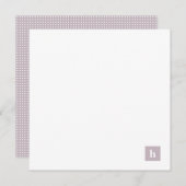 Klassiek vierkant monogram gepersonaliseerd pasta  notitiekaartje (Voorkant / Achterkant)