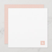 Klassiek vierkant monogram gepersonaliseerd pastst notitiekaartje (Voorkant / Achterkant)