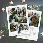 Klassiek vierkant monogram minimalistisch 6 fotoco folie feestdagenkaart