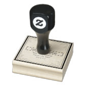 Klassiek vierkant monogram retouradres rubberstempel (Stempel)