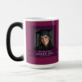 Klassiek vierkant patroon afstudeercadeau magische mok