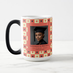 Klassiek vierkant patroon vrouw afstudeercadeau magische mok