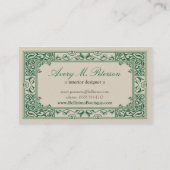 Klassiek Vignette Visitekaartje Design (groen) (Achterkant)