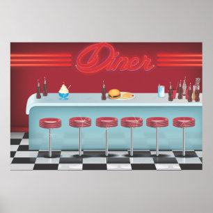 Klassiek Vintage All American Diner Poster