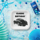 Klassiek vintage auto verjaardagsfeestje papieren bordje (Feest)