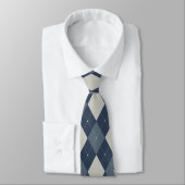 Klassiek Vintage Blauwe Argyle Schotse Ruit Stropdas (Gebonden)