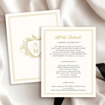 Klassiek vintage formeel wapen monogram bruiloft