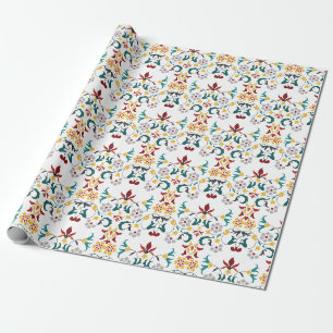 Klassiek Vintage Geometrisch Huwelijksmotief Cadeaupapier