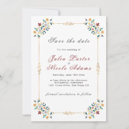 Klassiek Vintage Geometrisch Huwelijksmotief Save The Date
