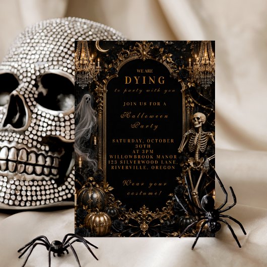Klassiek Vintage Halloween-feest Kaart