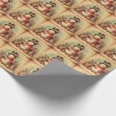 Klassiek vintage kerst inpakpapier (Hoek)