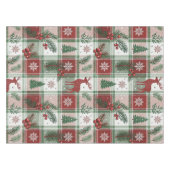 Klassiek Vintage Kerst Plaid & Hulst Patroon Tafelkleed (Voorkant (Horizontaal))