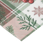 Klassiek Vintage Kerst Plaid & Hulst Patroon Tafelkleed (Gekanteld)