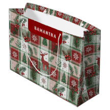 Klassiek Vintage Kerstmis Plaid & Hulst Patroon