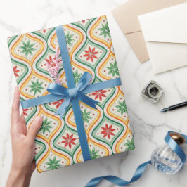 Klassiek Vintage Kerstmis Vakantiepatroon Cadeaupapier
