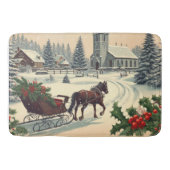 Klassiek/vintage kerstscène badmat (Voorkant)