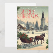 Klassiek/vintage kerstscène feestdagenkaart (Voorkant / Achterkant)