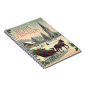 Klassiek/vintage kerstscène notitieboek (Rechterzijde)