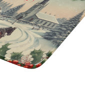 Klassiek/vintage kerstscène snijplank (Hoek)