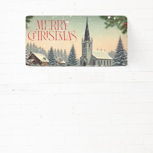 Klassiek/vintage kerstscène spandoek (Insitu)