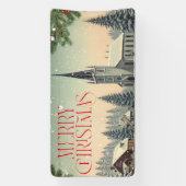 Klassiek/vintage kerstscène spandoek (Verticaal)