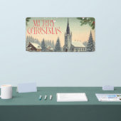 Klassiek/vintage kerstscène spandoek (Beurs)