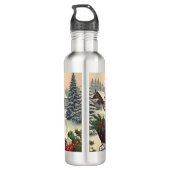 Klassiek/vintage kerstscène waterfles (Achterkant)