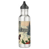 Klassiek/vintage kerstscène waterfles (Rechts)