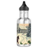 Klassiek/vintage kerstscène waterfles (Rechts)