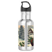 Klassiek/vintage kerstscène waterfles (Achterkant)