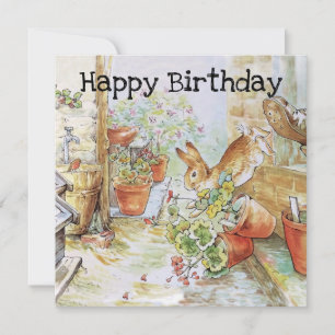 Klassiek vintage konijn Gefeliciteerd met je verja Kaart