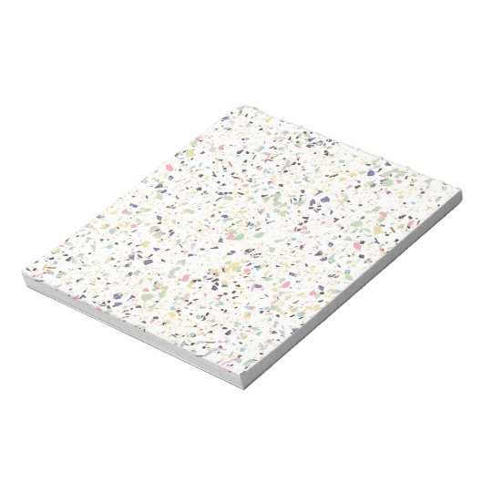 Klassiek vintage marmeren terrazzo pastel ontwerp notitieblok (Linkerzijde)