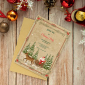 Klassiek Vintage Nostalgisch Kerstmis Kaart