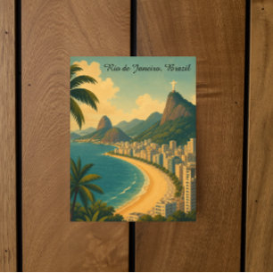 Klassiek Vintage Rio de Janeiro Brazilië Copacaban Briefkaart