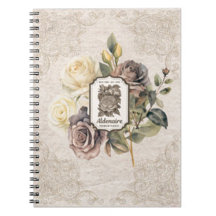 Klassiek vintage roestige kraft papier en kanten b notitieboek
