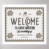klassiek vintage trouwwelkomstbord poster (Voorkant)