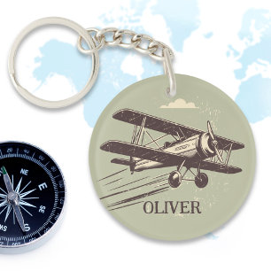 Klassiek Vintage Tweedekker Sleutelhanger