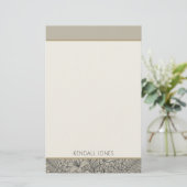 Klassiek Vintage Wilde Bloem Custom Briefpapier (Staand voorkant)