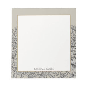 Klassiek Vintage Wilde Bloem Custom Notitieblok
