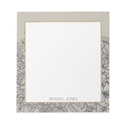 Klassiek Vintage Wilde Bloem Custom Notitieblok (Voorkant)