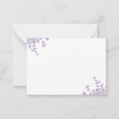 Klassiek Violet Floral Crest Monogram Notitiekaartje (Achterkant)
