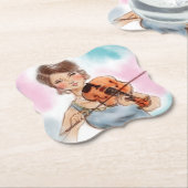 Klassiek Violin Lady Shaped Onderzetter, kunst Kartonnen Onderzetters (Gekanteld)