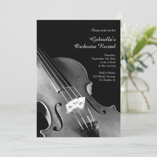 Klassiek Violin Orchestra Overweging Uitnodiging (Staand voorkant)