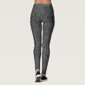 Klassiek visgraatpatroon / Grijs Zwart Leggings (Achterkant)