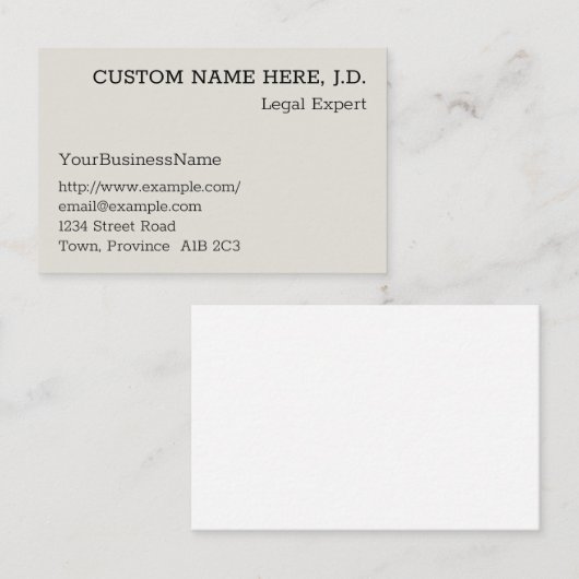 , Klassiek Visitekaartje (Voorkant / Achterkant)