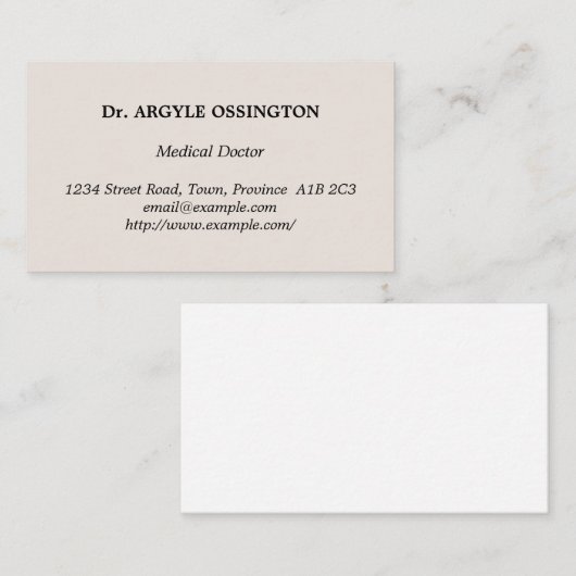 , Klassiek Visitekaartje (Voorkant / Achterkant)