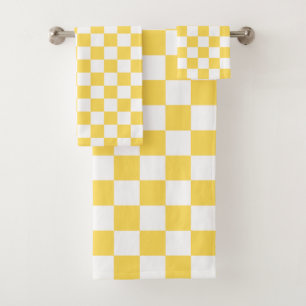 Klassiek visueel geel schaakbord bad handdoek